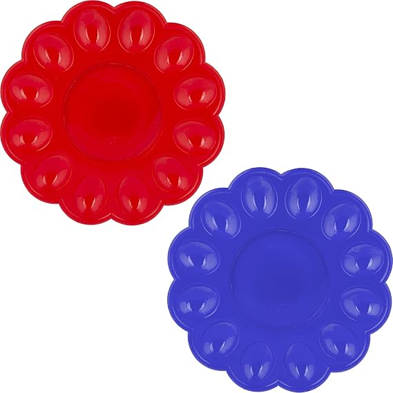 Deviled Tray for Eggs - Pack of 2 - Plastic Egg Serving Platter - Holiday Boiled Eggs Server - Egg Plate - 9.44"