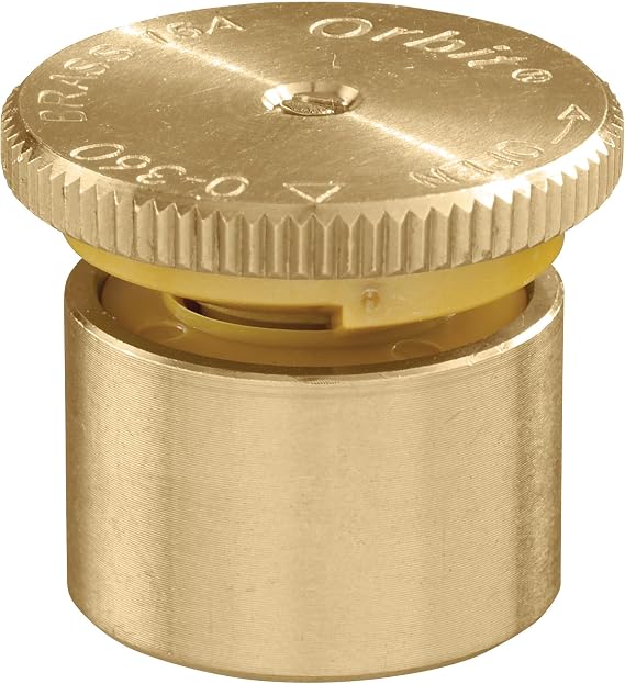 Orbit Brass Pop-Up Sprinkler Nozzle, Up to 15-Ft Adjustable Arc - 53574W