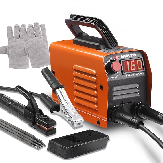 Mini Portable Welding Machine,MMA 250A 110V Stick Welder,IGBT Inverter Welder Machine,Hot Start, Arc Force, Anti-Stick,Small Welder for Beginners