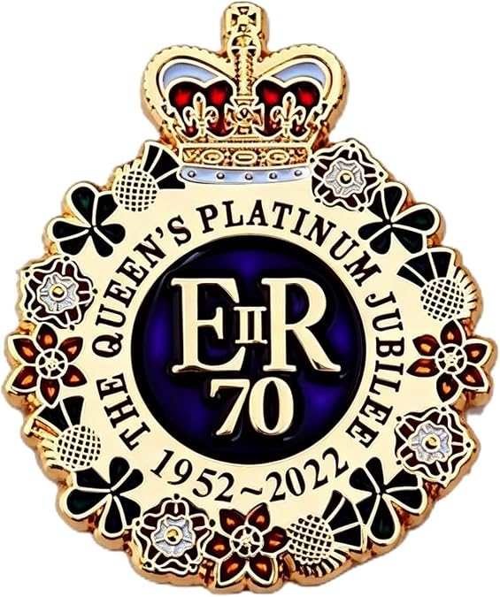 70th Queens Platinum Jubilee Enamel Pin Badge Brooch Gift Souvenirs ELIZABETH II Colorful Design Memorabilia (1)