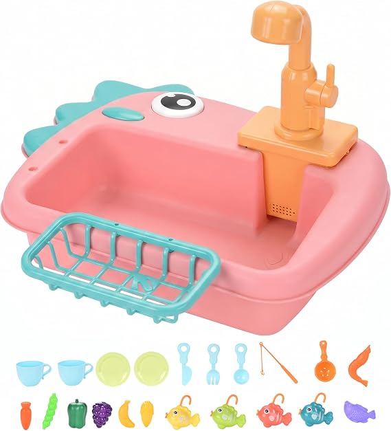 Toy Kitchen Sets, Play Sink With Circulating Running Water - Large Capacity Kids Water Table For Toddlers 1-3, Pretend Toy Kitchen Set, Style-2