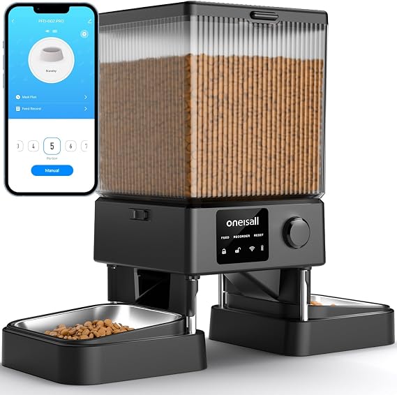 oneisall 5L Automatic Cat Feeder with App Control, 5G /2.4G WiFi
