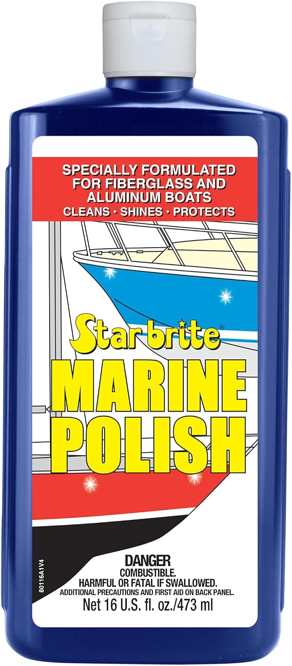 STAR BRITE Marine Polish - For Fiberglass, Metal & Painted Surfaces - Cleans & Polishes Without Buffing, Restores Color, Removes Chalk From Boat Hulls