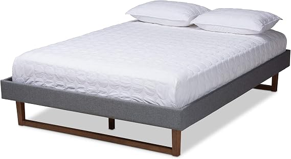 Baxton Studio Bed Frame, Double, Dark Gray