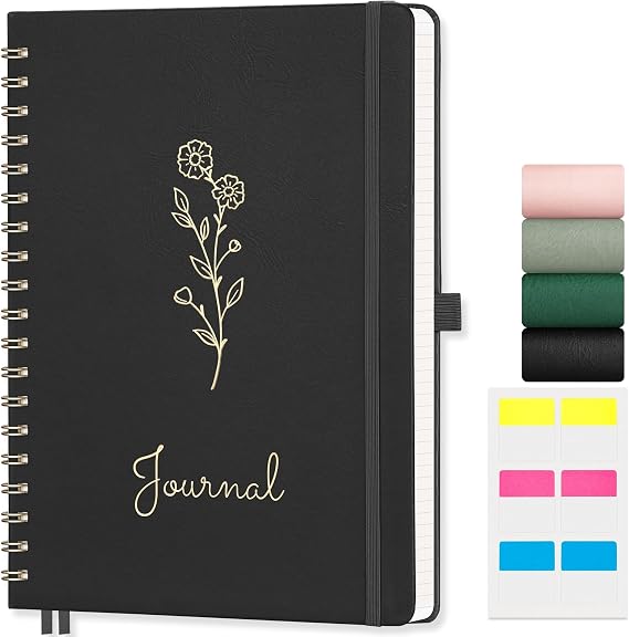 EMSHOI Dotted Spiral Journal Notebook, 140 Pages, B5 Size (7.4" x 10")