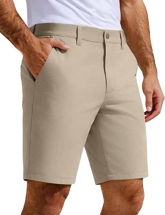 PULI Men's Golf Shorts 9 Inch Stretch Water-Resistant