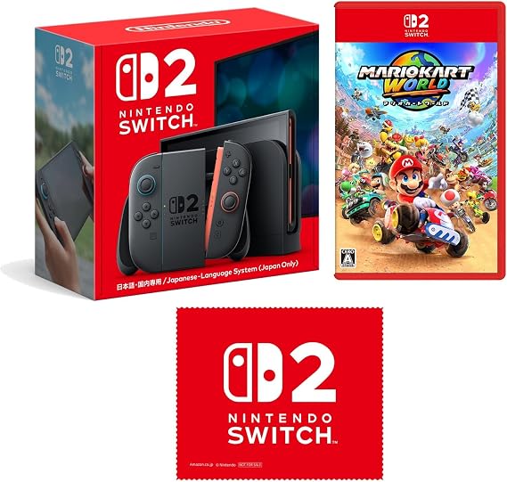 Nintendo Switch 2日本語・国内専用 ＋ マリオカート ワールド -Switch2 特典 Nintendo Switch 2 ロゴデザイン マイクロファイバークロス 同梱