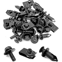 35PCS Bumper Fender Liner, Engine Under Cover Splash Shield Guard Screws, Extruded U-nuts Fastener Rivet Clips, Compatible with Infiniti G35 G37 FX35 FX45 EX35 Nissan 370Z 350Z, Black