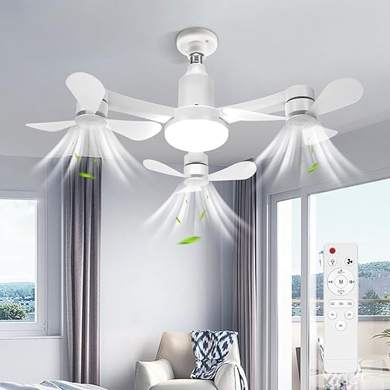 Ceiling Fan with Lights and Remote Control 2026 New 3 Heads Drone Fan Lights Ceiling for Bedroom 50CM Stepless Dimmable 3-Color 3-Speed Ceiling Fan Light for Bedroom, Kitchen, Bathroom, Living Room [Energy Class A+]