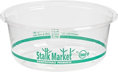 Jaya 100% Compostable Clear PLA Round Deli Container, 12-Ounce, 600-Count Case
