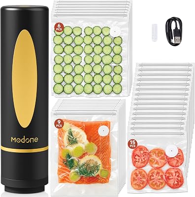 Vacuum Sealer, Food Saver Vacuum Sealer Machine, Compact Handheld Vacuum Sealers with 30 Reusable Vacuum Seal Bags for Freshness Preservation Food Storage