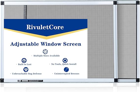 Expandable Window Screen, 10" H x 14.3" - 26" W, 1 Pack | Extra Small Replacement Window Screens with Frame, Aluminum, Horizontal Sliding