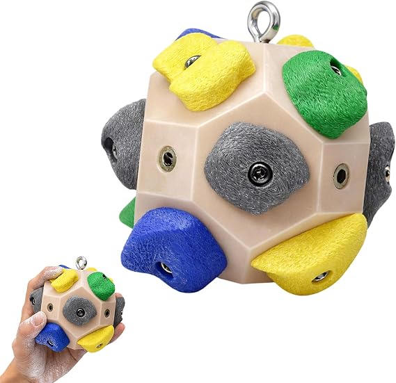 Boulder Block Climbing Gifts, Rock Climbing Finger Training, Portable Bouldering Frame with Climbing Holds, Climbing Chalk Ball Alternative for Hand Therapy and Stress Relief, Off-White Design for All