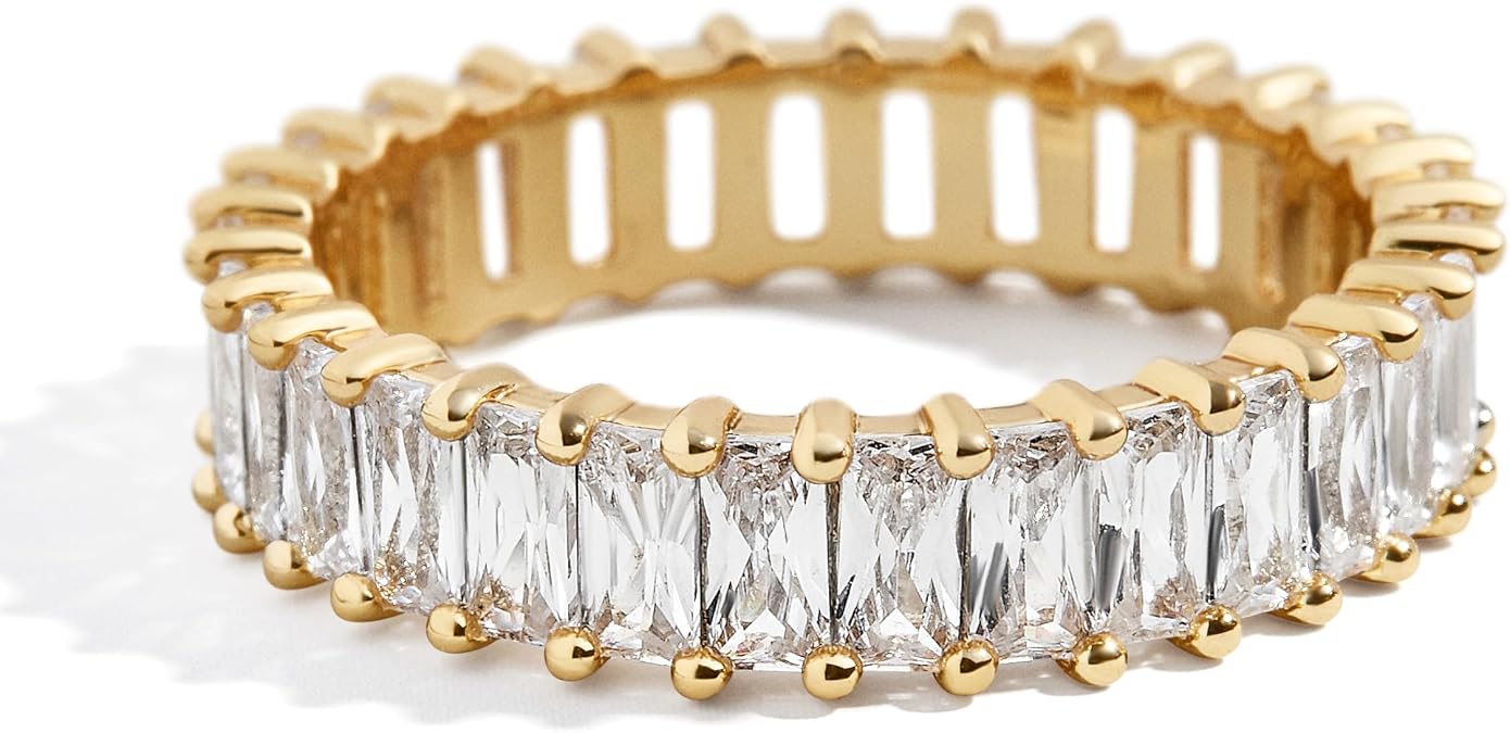 BaubleBar Mini Alidia Cubic Zirconia Gold-Plated Brass Ring