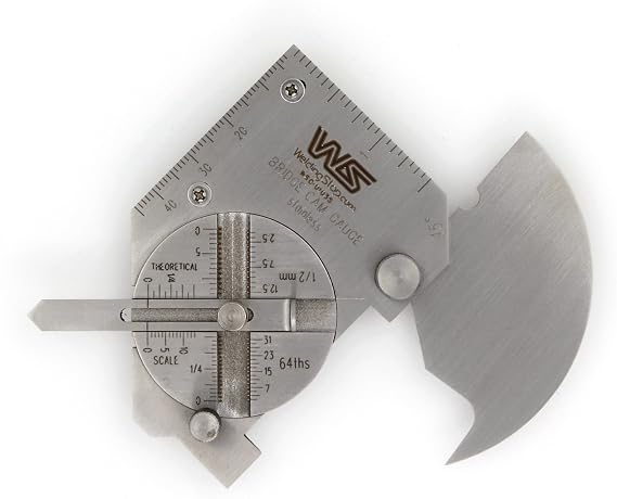 Bridge CAM Gauge Fillet Gauge Pocket Weld Fillet and Throat Inspection Gage | Stainless Steel Welding Seam Throat Gage Bridge Cam Style Pocket-Sized Inspection Tool for Fillet Weld Measurement
