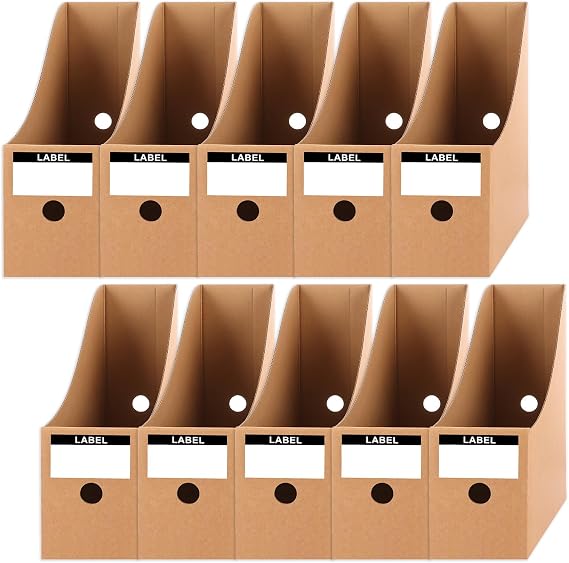 ASelected 10Pcs Magazine File Holder 26X27X9Cmcardboard Magazines Holders Document Storage Folder Dividers Desktop Organiser for Home School Office