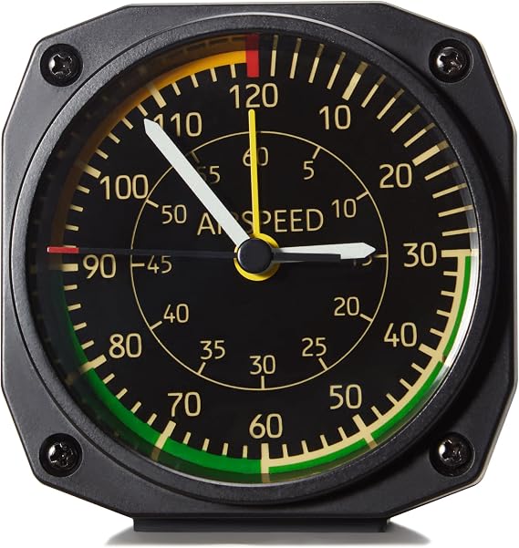 Alarm Clock with Aircraft Cockpit Instrument Face (Airspeed)