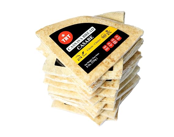 Casabe TRT Cassava Bread 15-Pack, 220g/7.76oz Each Vegan, Organic, Gluten-Free, High-Fiber Snack Natural Flavor, Low Calorie