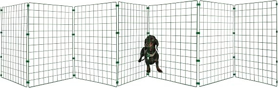 Freestanding Indoor Dog Barrier/Fence - Room/Hallway Divider, Folding Puppy Gate, Folding Portable Fence for Indoors, Puppy Gate, Adjustable Secure Fence (2 Panels, 60cm High)