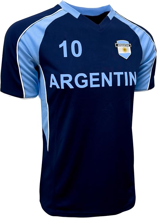 Men's Argentina Short Sleeve Shirt, Adult Sizes Argentina Game Day Soccer Jersey T-Shirt