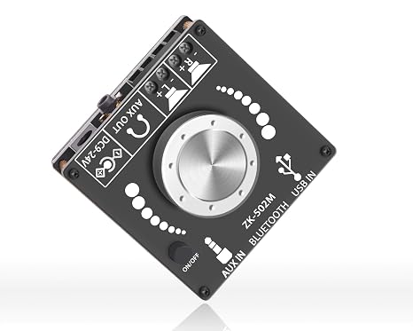 Mini Bluetooth Amplifier 50W+50W Dual Channel Stereo Power Output,DC 12V, Bluetooth+ AUX+ USB Input