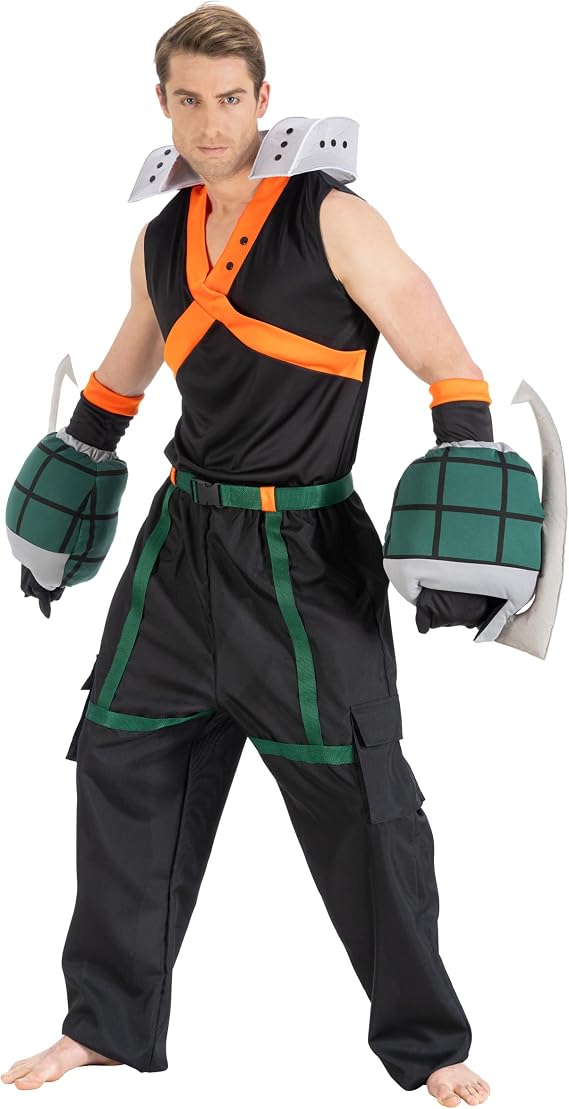 Chaks - Katsuki Bakugo Costume, Official My Hero Academia Outfit, 5-Piece Anime Set for Carnival & Comic Con (Medium)