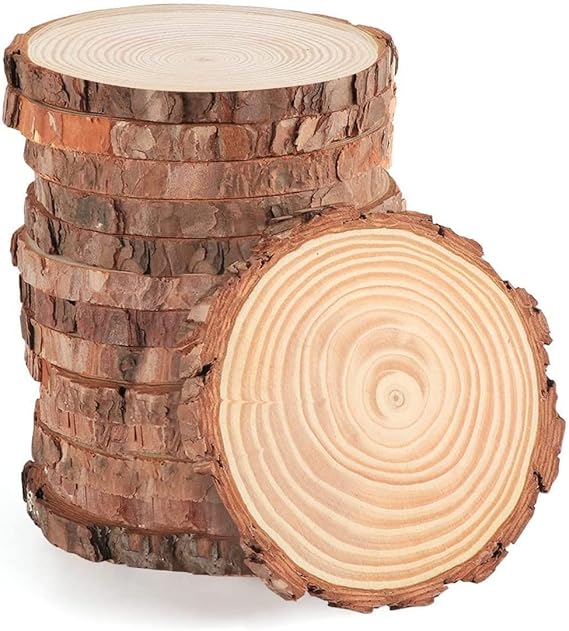 10 Round Wooden Discs 12-14 cm Diameter without Holes DIY Crafts