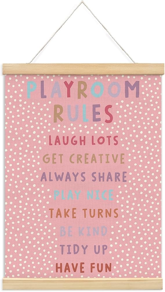 foedor Pink Playroom Kids Tollder Room Wall Decor, 12x16 Inch