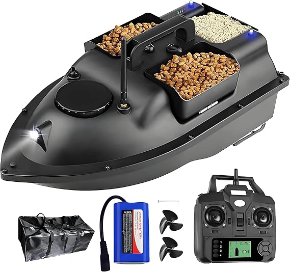 Feed Boat For Fishing GPS, Bait Boat GPS Smart RC, Intelligent Fishing Bait Boat, With Navigator Light, GPS Automatic Cruise, 2Kg Load-Bearing Capacity 12000mah