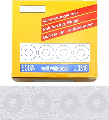 500PCS Loose-Leaf Paper Hole Protection Stickers, Self-Adhesive Reinforcement Ring Labels for Repairing and Strengthening Punched Holes, Student Paper Perforated Stickers, Transparent