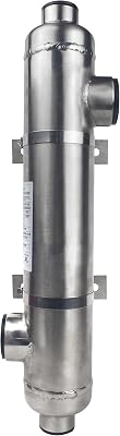 AB Outdoor Wood Boiler Pool Heat Exchanger 85k Btu 316L Stainless Steel Opposite Side Ports 1 & 34 FPT Brackets Included