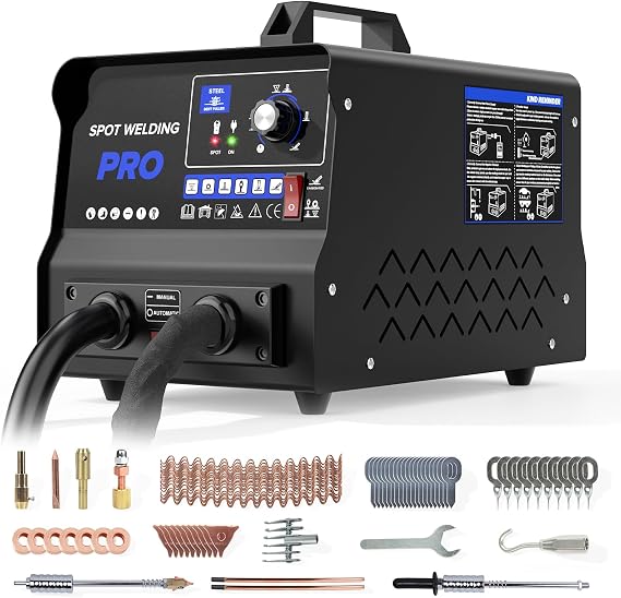 BELEY Spot Welder Dent Puller Kit 4200A Manual/Automatic & 6 Welding Modes | 3500W Auto Body Spot Welding Machine for Car/Truck/Motorcycle Dent Repair 110V