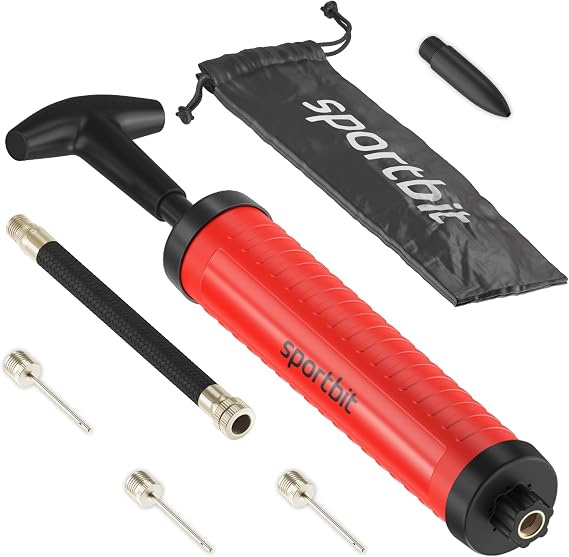 SPORTBIT Basketball Pump Ball Pump for Sports Balls with Push & Pull Inflating System Hand Pump for Basketball, Volleyball, Soccer & Football Accessories & Gifts, Court & Gym Ready