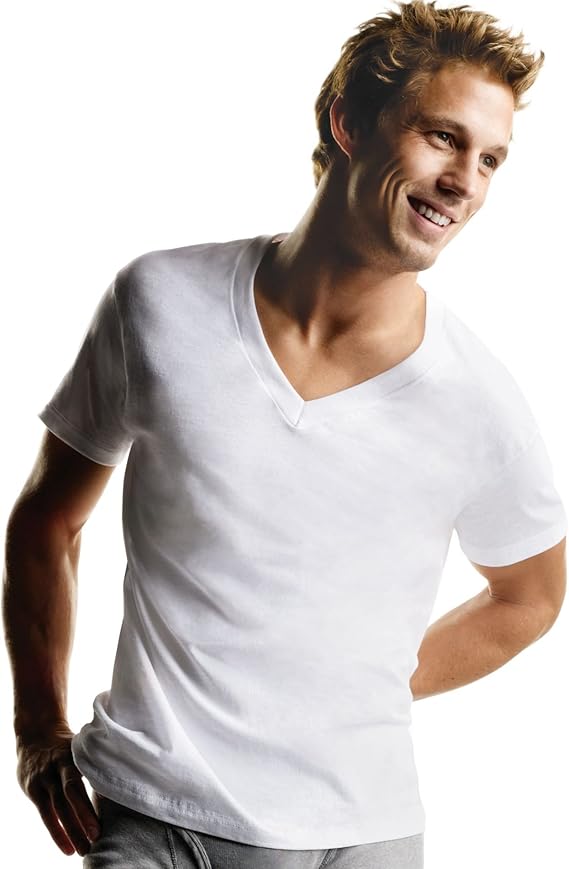 Hanes Ultimate Men's 6-Pack Best V-Neck T-Shirt