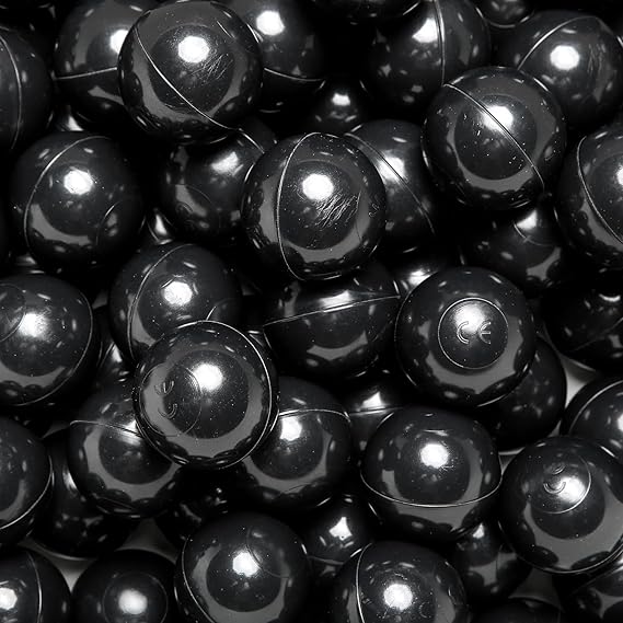 TRENDPLAY Plastic Balls for Ball Pits - Pack of 50 Hollow Balls- Safe and Exciting Playtime - Perfectly for Baby Pools, Birthday Party Decoration, Black