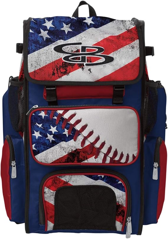 Boombah Superpack Bat Pack -Backpack Version (no wheels) - Holds 2 Bats - INK Baseball USA Series - For Baseball or Softball