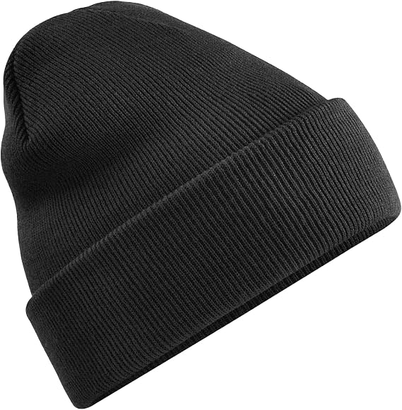 Beechfield Original Cuffed Beanie (B45) Soft Winter Knitted hat Men/Women Cap - Black