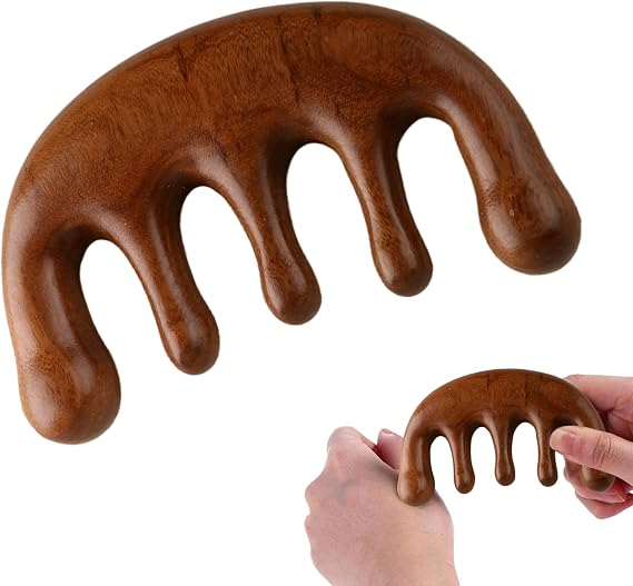 1PCS Wooden Scalp Massager Scalp Stimulator Comb Meridians Scalp Massage Wooden Massager Comb Sandalwood Head Natural Scalp CombScalp Comb No Static Wide Tooth Comb for Head Scalp