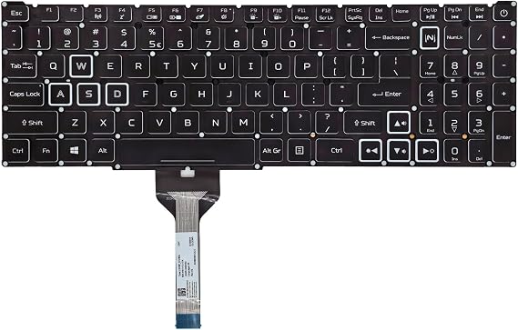 RGB Backlit Keyboard for Acer Nitro AN515-56 AN515-57 AN515-58 | Fits Acer Nitro AN515-56 AN515-57 AN515-58 AN515-45 AN515-46 AN517-41 AN517-53 AN517-54,Predator Helios 300 PH315-54