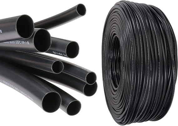 Black PVC Wiring Sheathing Harness Tube Cord Protect 1/2''-15ft | Solid Plastic Wire Sheath, Flexible Unshrinkable Tubing Management Protector and Cover
