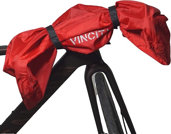 Vincita Waterproof Durable Bike Handlebar Cover Rain Cover for Road Bicycles, Outdoor Storage Protection from Dust, Rain, Wind & Sunlight (Red)