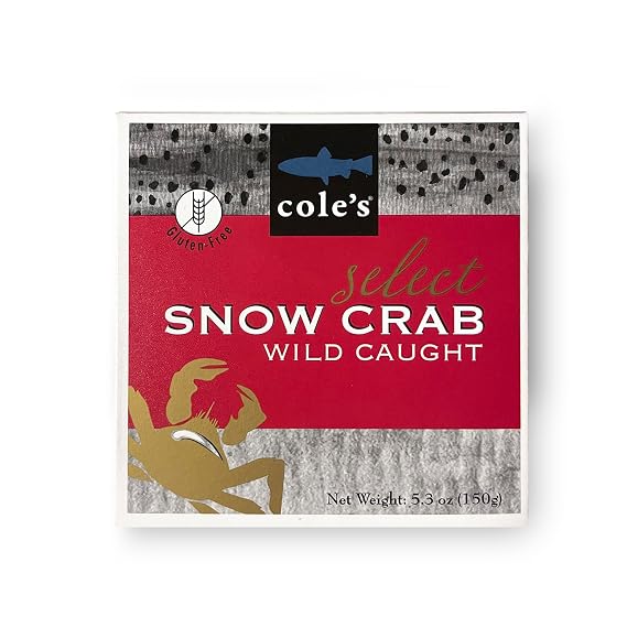 Coles Patagonian Wild-Caught Snow Crab Meat | Tender Wild Crab Meat | Good Source of Protein, Keto-Friendly | 5.3 oz Can, Pack of 1