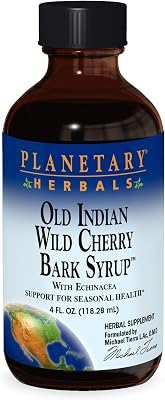 Planetary Herbals Old Indian Wild Cherry Bark Syrup with Echinacea - Natural - 4 oz
