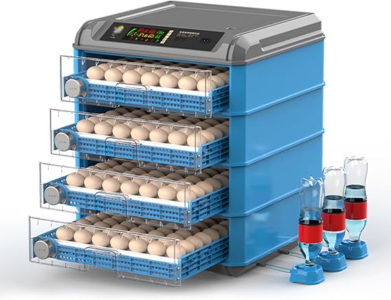 Automatic Egg Incubator, Digital Hatching Eggs with Fully Automatic Turner, Poultry Hatching Machine with Humidity Control, for Hatching Chicken Duck Quail Bird Eggs,256Eggs