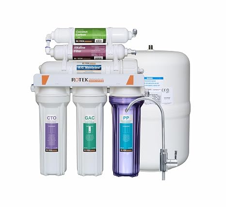 Reverse Osmosis Water Filtration System | Under Sink 6-Stage ALK RO Water Filter System | NSF Certified | No Pump | Contains Leak Stop Valve | 100 GPD | Alkaline