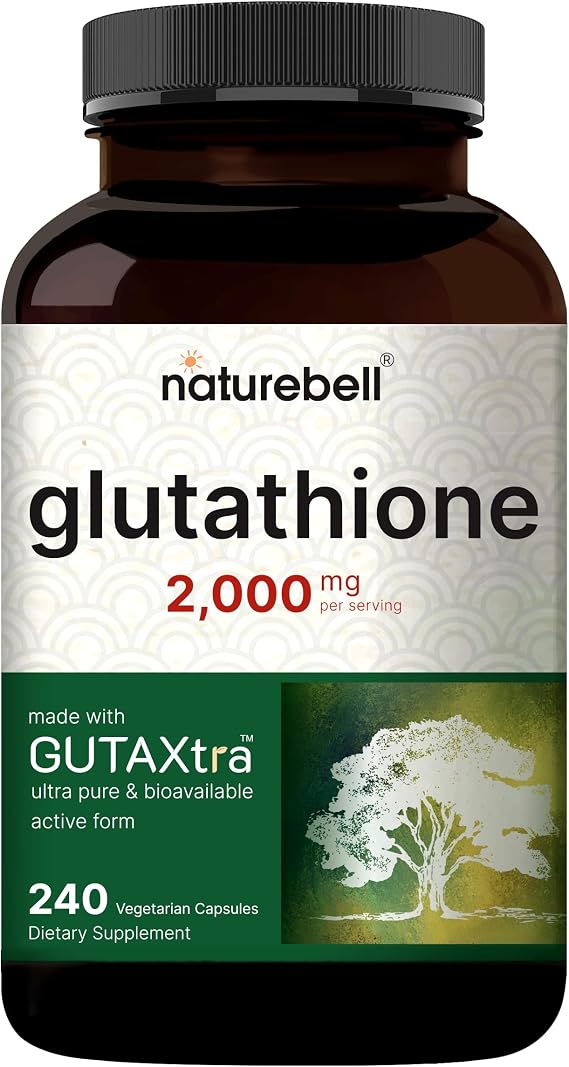 NatureBell Glutathione Supplement 2,000mg Per Serving, 240 Veggie Capsules | 98%+ Purity Verified, Bioavailable Reduced Glutathione Pills, Active Form, Master Antioxidant Vegan Friendly & Non-GMO
