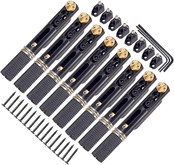 1 Set 8 Strings Headless Guitar Bridge Replacement Electric Guitar Accessories Guitar (Color : Black)