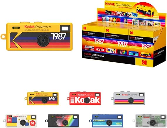 KODAK CHARMERA Keychain Digital Camera Blind Box Single Box (1PC),Mini Camera,Digicam,Video Recording,Bag Charm,1.6 Megapixels,Micro SD Card Slot,for Beginners Teens and Adults