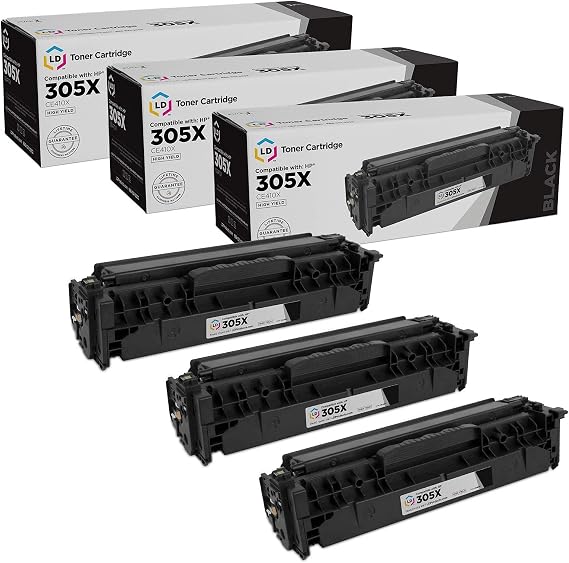 LD Products Remanufactured Toner Replacement for HP 305X (Black, 3-Pk)