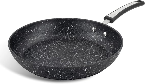 Scoville Xtra 28cm Frying Pan, Non Stick Frying Pan, NEVERSTICK Coated, Suitable for All Hobs, Rapid Heat Conduction, Perfect for Frying Eggs, PFOA Free, Aluminium, Black